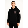 MARSiLYAN- Üç İplik Kapüşonlu Ön Ve Arka Baskılı SweatShirt Hoodie - Siyah