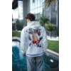 MARSiLYAN- Üç İplik Penye Kapşonlu Baskılı SweatShirt - Beyaz