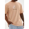 MARSiLYAN- Unisex Baskılı Oversize T-Shirt - Bej