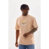 MARSiLYAN- Unisex Baskılı Oversize T-Shirt - Bej