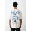 MARSiLYAN- Unisex Baskılı Oversize T-Shirt - Beyaz