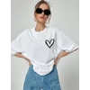 MARSiLYAN- Unisex Baskılı Oversize T-Shirt - Beyaz