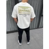 MARSiLYAN- Unisex Baskılı Oversize T-Shirt - Beyaz