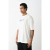 MARSiLYAN- Unisex Baskılı Oversize T-Shirt - Beyaz