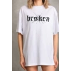 MARSiLYAN- Unisex Baskılı Oversize T-Shirt - Beyaz