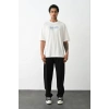MARSiLYAN- Unisex Baskılı Oversize T-Shirt - Beyaz