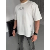 MARSiLYAN- Unisex Baskılı Oversize T-Shirt - Beyaz