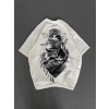 MARSiLYAN- Unisex Baskılı Oversize T-Shirt - Beyaz
