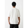 MARSiLYAN- Unisex Baskılı Oversize T-Shirt - Beyaz