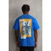 MARSiLYAN- Unisex Baskılı Oversize T-Shirt - Mavi