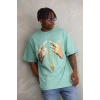 MARSiLYAN- Unisex Baskılı Oversize T-Shirt - Mint Yeşili