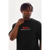 MARSiLYAN- Unisex Baskılı Oversize T-Shirt - Siyah