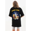 MARSiLYAN- Unisex Baskılı Oversize T-Shirt - Siyah