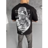 MARSiLYAN- Unisex Baskılı Oversize T-Shirt - Siyah