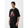 MARSiLYAN- Unisex Baskılı Oversize T-Shirt - Siyah