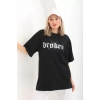 MARSiLYAN- Unisex Baskılı Oversize T-Shirt - Siyah