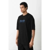 MARSiLYAN- Unisex Baskılı Oversize T-Shirt - Siyah