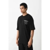 MARSiLYAN- Unisex Baskılı Oversize T-Shirt - Siyah
