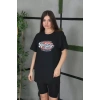 MARSiLYAN- Unisex Baskılı Oversize T-Shirt - Siyah