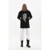 MARSiLYAN- Unisex Baskılı Oversize T-Shirt - Siyah