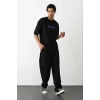 MARSiLYAN- Unisex Baskılı Oversize T-Shirt - Siyah