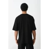 MARSiLYAN- Unisex Baskılı Oversize T-Shirt - Siyah