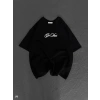 MARSiLYAN- Unisex Baskılı Oversize T-Shirt - Siyah