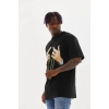 MARSiLYAN- Unisex Baskılı Oversize T-Shirt - Siyah