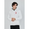 MARSiLYAN- Unisex Baskılı Tam Fermuarlı Kapşonlu SweatShirt - Beyaz
