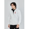 MARSiLYAN- Unisex Baskılı Tam Fermuarlı Kapşonlu SweatShirt - Beyaz