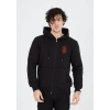 MARSiLYAN- Unisex Baskılı Tam Fermuarlı Kapşonlu SweatShirt - Siyah