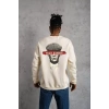 MARSiLYAN- Unisex Bisiklet Yaka Baskılı Oversize Sweatshirt - Beyaz