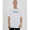 MARSiLYAN- Unisex Bisiklet Yaka Baskılı Oversize T-Shirt - Beyaz