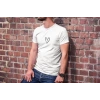 MARSiLYAN- Unisex Bisiklet Yaka Baskılı Oversize T-Shirt - Beyaz