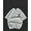 MARSiLYAN- Unisex Bisiklet Yaka Baskılı Oversize T-Shirt - Beyaz