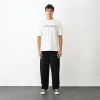MARSiLYAN- Unisex Bisiklet Yaka Baskılı Oversize T-Shirt - Beyaz