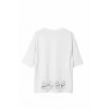 MARSiLYAN- Unisex Bisiklet Yaka Baskılı Oversize T-Shirt - Beyaz