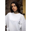 MARSiLYAN- Unisex Bisiklet Yaka Baskılı Oversize T-Shirt - Beyaz