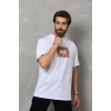 MARSiLYAN- Unisex Bisiklet Yaka Baskılı Oversize T-Shirt - Beyaz