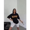MARSiLYAN- Unisex Bisiklet Yaka Baskılı Oversize T-Shirt - Beyaz