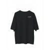 MARSiLYAN- Unisex Bisiklet Yaka Baskılı Oversize T-Shirt - Siyah
