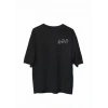 MARSiLYAN- Unisex Bisiklet Yaka Baskılı Oversize T-Shirt - Siyah