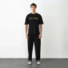 MARSiLYAN- Unisex Bisiklet Yaka Baskılı Oversize T-Shirt - Siyah