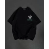 MARSiLYAN- Unisex Bisiklet Yaka Baskılı Oversize T-Shirt - Siyah