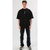 MARSiLYAN- Unisex Bisiklet Yaka Baskılı Oversize T-Shirt - Siyah