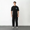 MARSiLYAN- Unisex Bisiklet Yaka Baskılı Oversize T-Shirt - Siyah