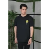 MARSiLYAN- Unisex Bisiklet Yaka Baskılı Oversize T-Shirt - Siyah