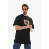 MARSiLYAN- Unisex Bisiklet Yaka Baskılı Oversize T-Shirt - Siyah