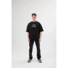 MARSiLYAN- Unisex Bisiklet Yaka Baskılı Oversize T-Shirt - Siyah