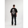MARSiLYAN- Unisex Bisiklet Yaka Baskılı Oversize T-Shirt - Siyah